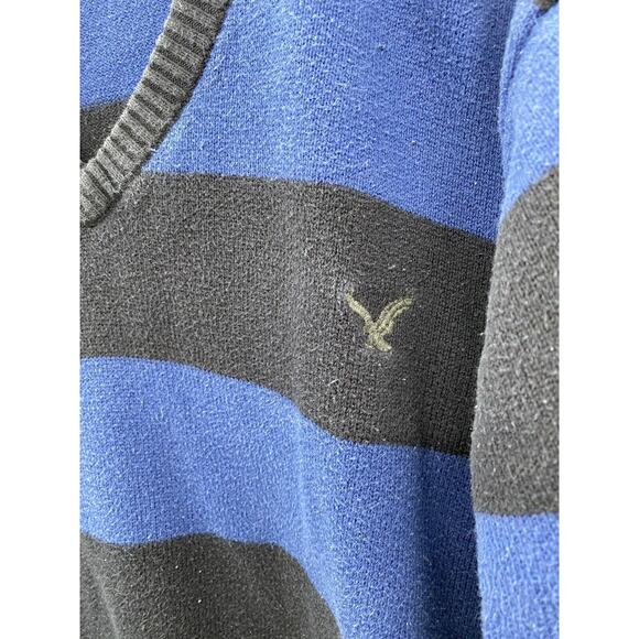 American Eagle Outfitters Purple Black stripe sweater SIZE XXL soft warm cotton - Picture 2 of 8